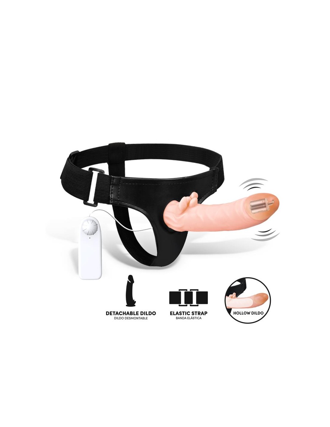 Hybee Dildo con Dildo Realista Hueco y Vibración con Control Remoto